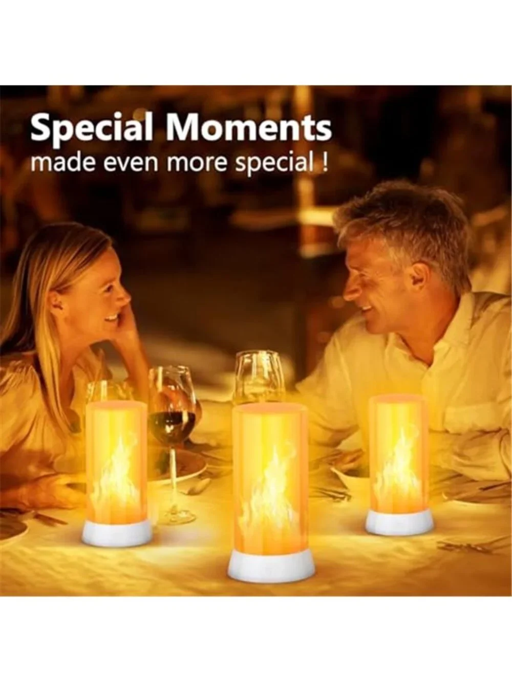 LED Flame Effect Lamp USB Rechargeable Remote Control Waterproof Camping Light